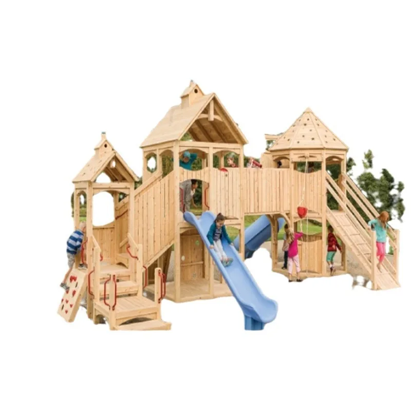 Toddler Outdoor Eco-friendly Adult Physical Activity Wooden Climbing  Park Toys Garden Indoor Cover  Playground Slides