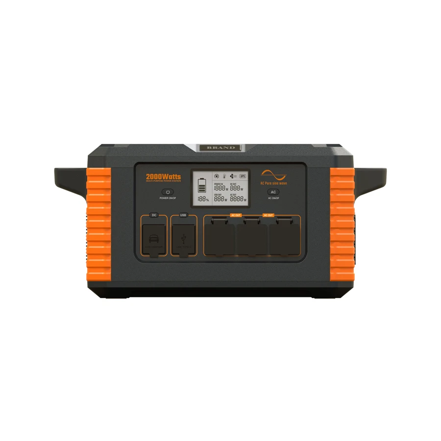 Hot Sale Portable 2000w Charge Backup Camping Outdoor Lifepo4 Battery Energy System Supply Portable Solar Power Station