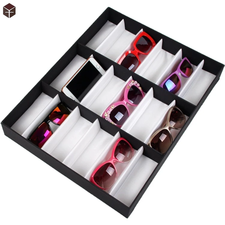 New arrivals sunglasses show case 18 Slot Sunglass Eyewear Display Storage Case Tray