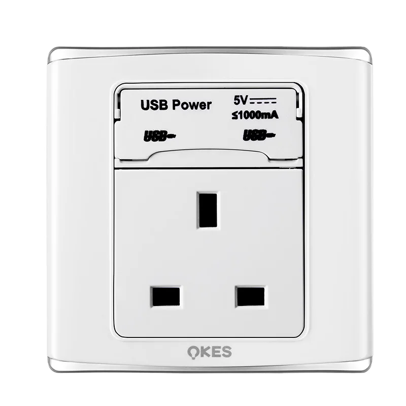 New Designed Switch Power Flat Switched Socket with Push Button