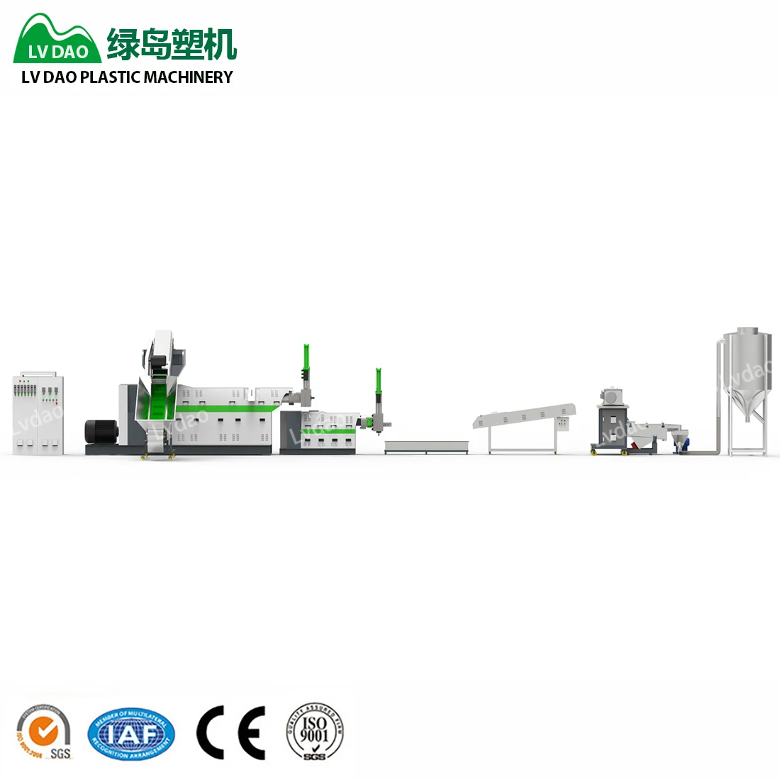 Lvdao Wet film Plastic Granulator Equipment/Plastic Granule Making Machine/Plastic Pelletizer Recycling Line