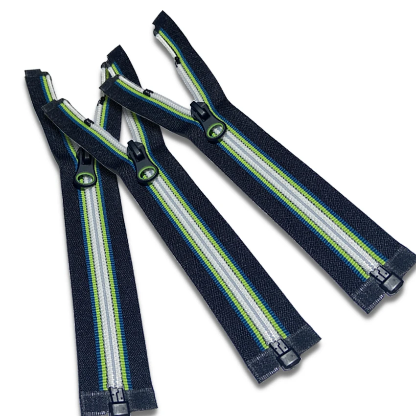 Wholesale Clothes Zipper Transparent Teeth With Splicing Double Color Nylon Zipper For Jacket