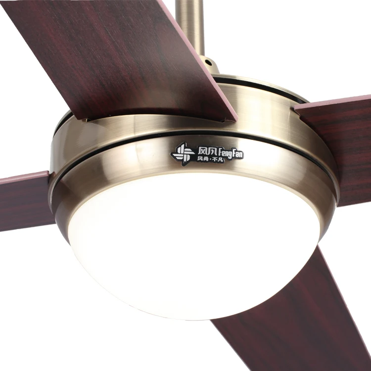 Simple Modern 48 inch AC copper motor Classic design Decorative Remote control fan with light