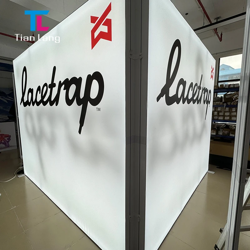 Free Design Backlit Exhibition Booth Design Portable Trade Show Backdrop LED L-shaped corner exhibition Light Box