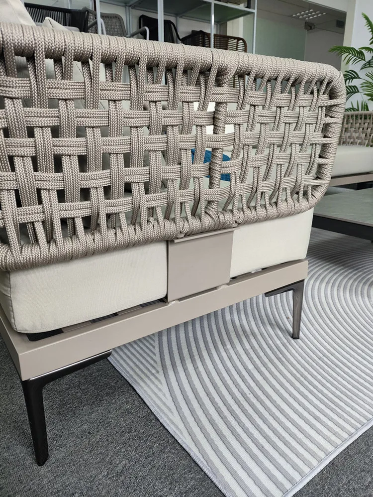 4-seat aluminum metal garden 4 pcs sofas outdoor reclining and armchairs home furniture