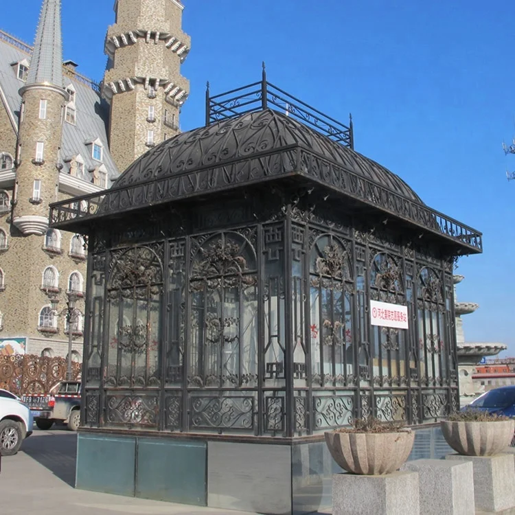 Стальной кованый железный беседка в старинном стиле для сада сборный дом Orangery