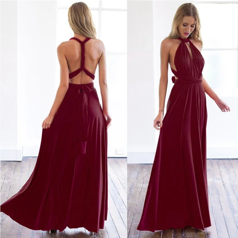 Clothes Latest Fashion Multi Rope Cross Sexy Backless Long Evening Dress