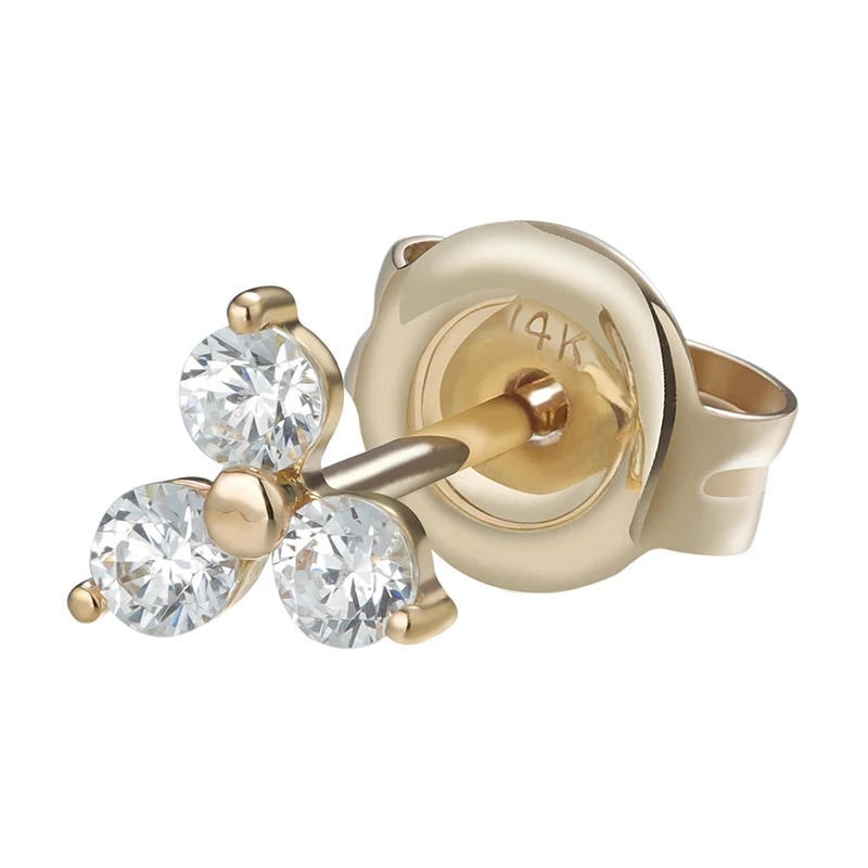 Giometal Elegant 14kt Solid Gold Studs Luxury Fine Body Jewelry Factory Helix Tragus Daith Cartilage Earrings Back Piercing