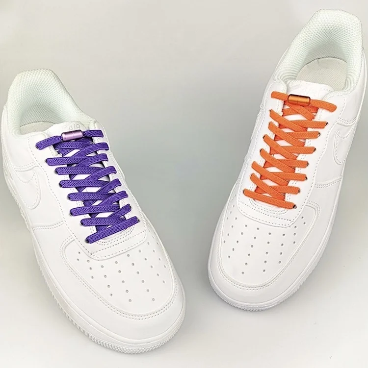 New Hot Flat Elastic No Tie Athletic Shoelace , Colorful Metal Capsule Screw Locks Lazy Shoe Laces, Shoes Repair Accessories