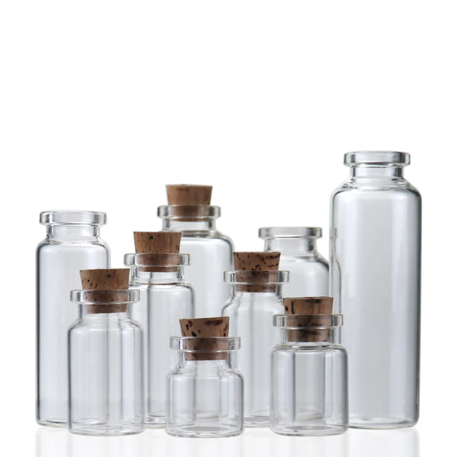 2ml 3ml 5m 7ml 10ml 15ml 20ml 30ml Mini Bottles With Cor Lids Wishing Message Glass Vials Pudding Glass With Cork Wooden Stopper