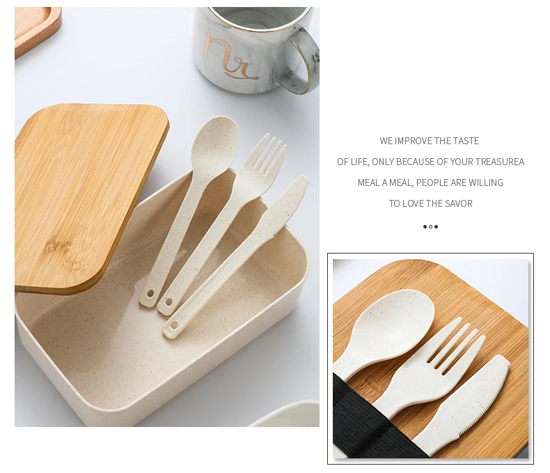 2 Layers Lunch Box Bamboo Wood Insulation Fresh Bowl Students Microwave Container Tableware Spoon Bento Lunch Boxes