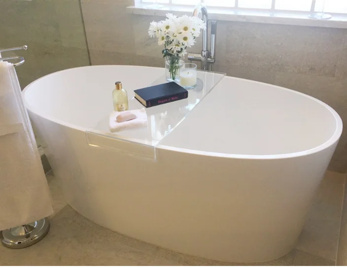 Luxury Bathroom Clear Bathtub Caddy Trays Acrylic Bathtub Tray