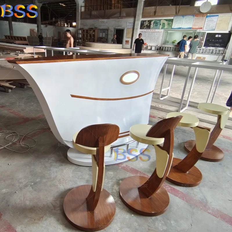 Boat Shaped Home Bar Fancy Design White Ship Design Small Home Bar Counter