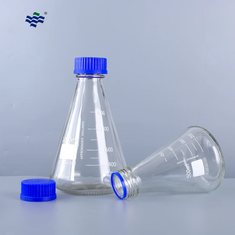 Laboratory 50ml 100ml 150ml 200ml 250ml 500 ml 1000ml Glass Erlenmeyer Flask
