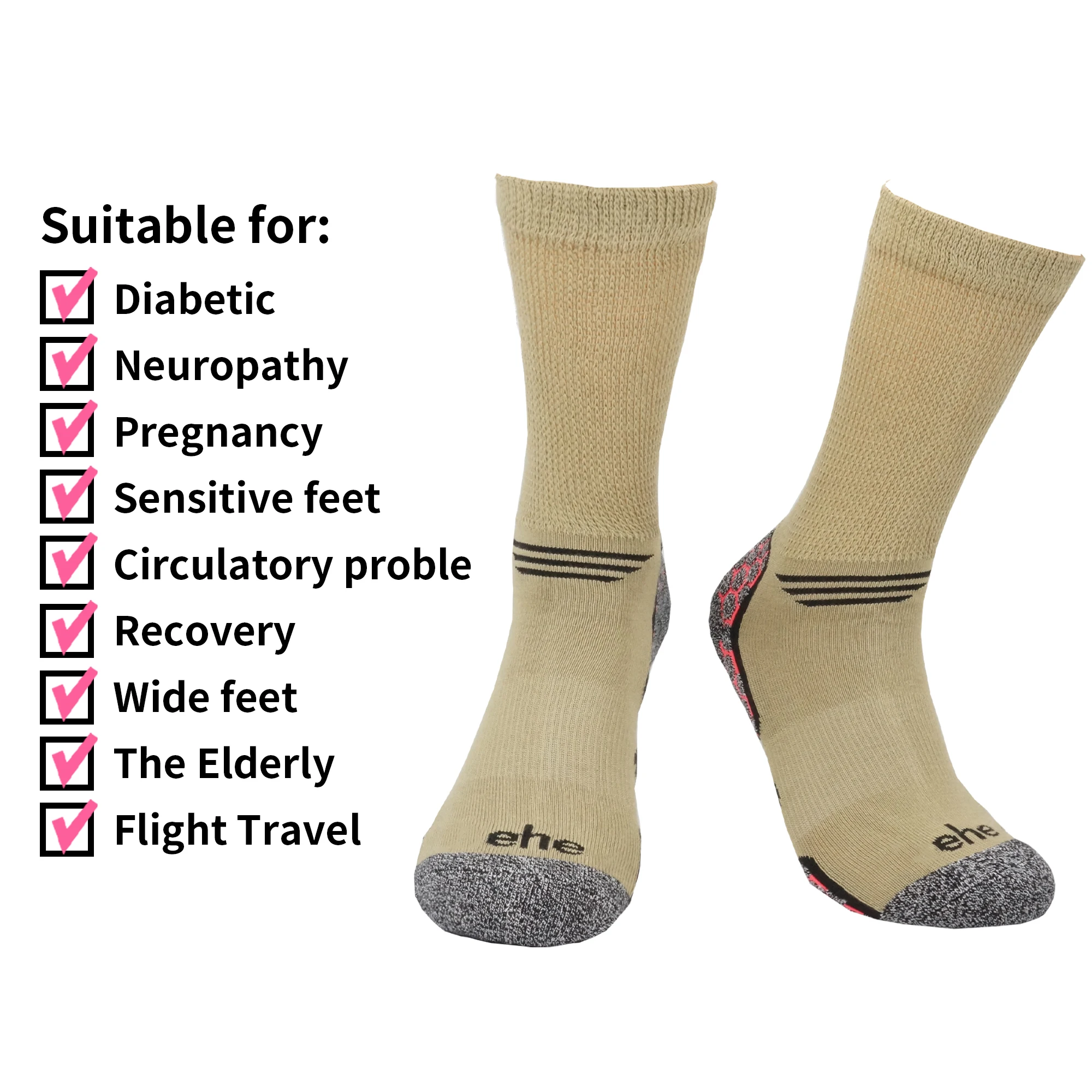 OEM Professional Manufacturer Quickly Dry 100% Cotton Bamboo Sport Breathable Mesh Curative Diabetic Socks for Men and Women