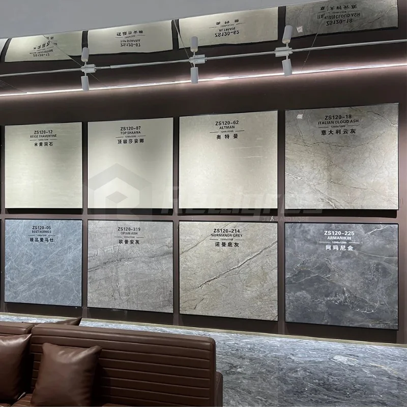 Luxury Large Format Porcelain Tile Glossy Sintered Stone 1200x1200 Flooring And Wall Porcelain Slab Tile For Hotel