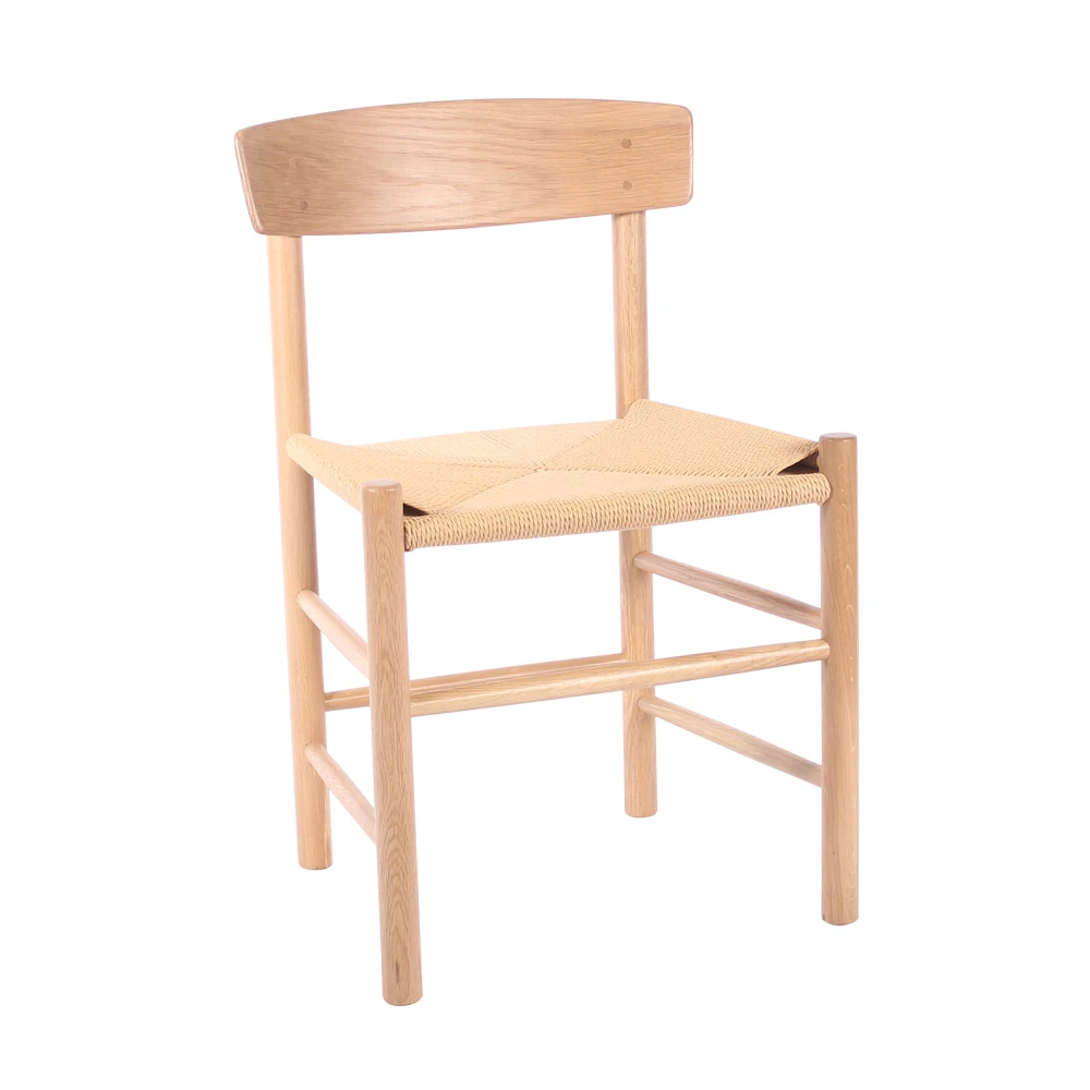 Walnut Solid Wood Dining Chair Nordic Style Cafe Shop Furniture Woven Modern Rope Chair