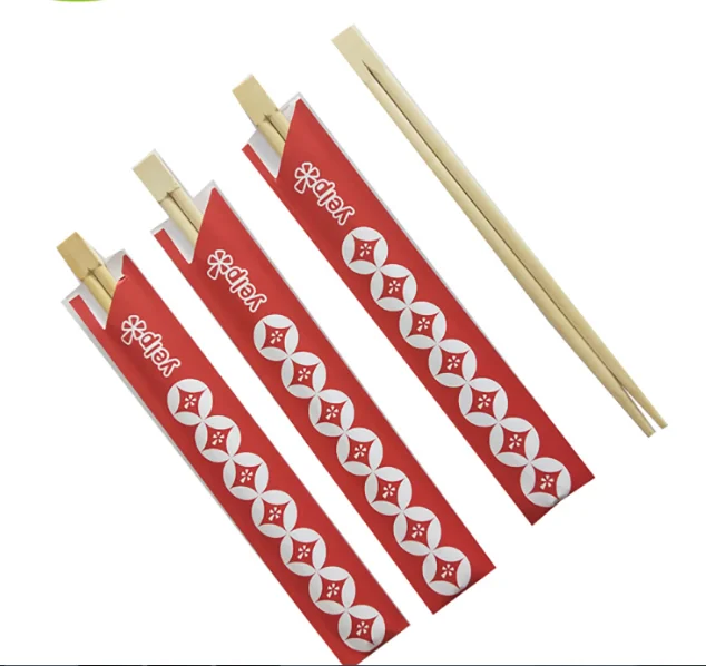 Chinese bamboo chopsticks supplier custom buy bamboo Japanese chopsticks twin logo paper wrapped