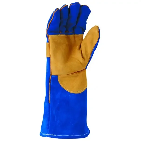Best welling 16 inches soft durable cow split leather welding glove for welding