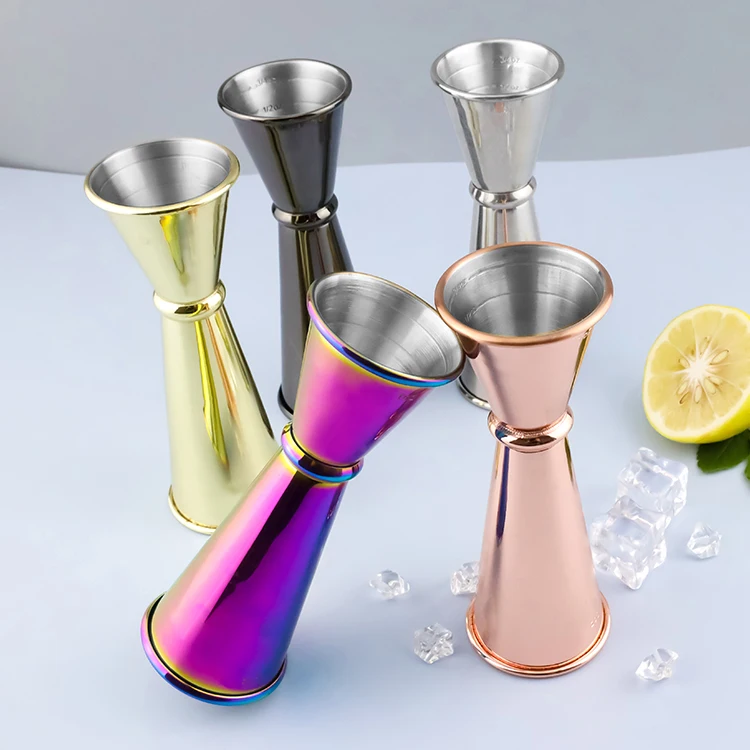 Custom Metal Jigger 2 oz 1 oz Stainless Steel Double Cocktail Jigger Alcohol Measuring Cup For Bartending