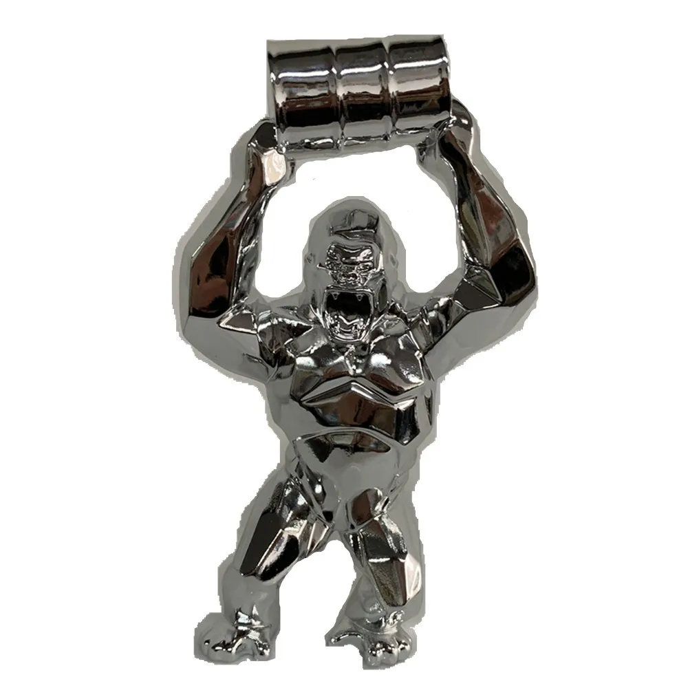 Modern Art Kong Gorilla Sculpture Color Silver Chrome Resin Gorilla Statue
