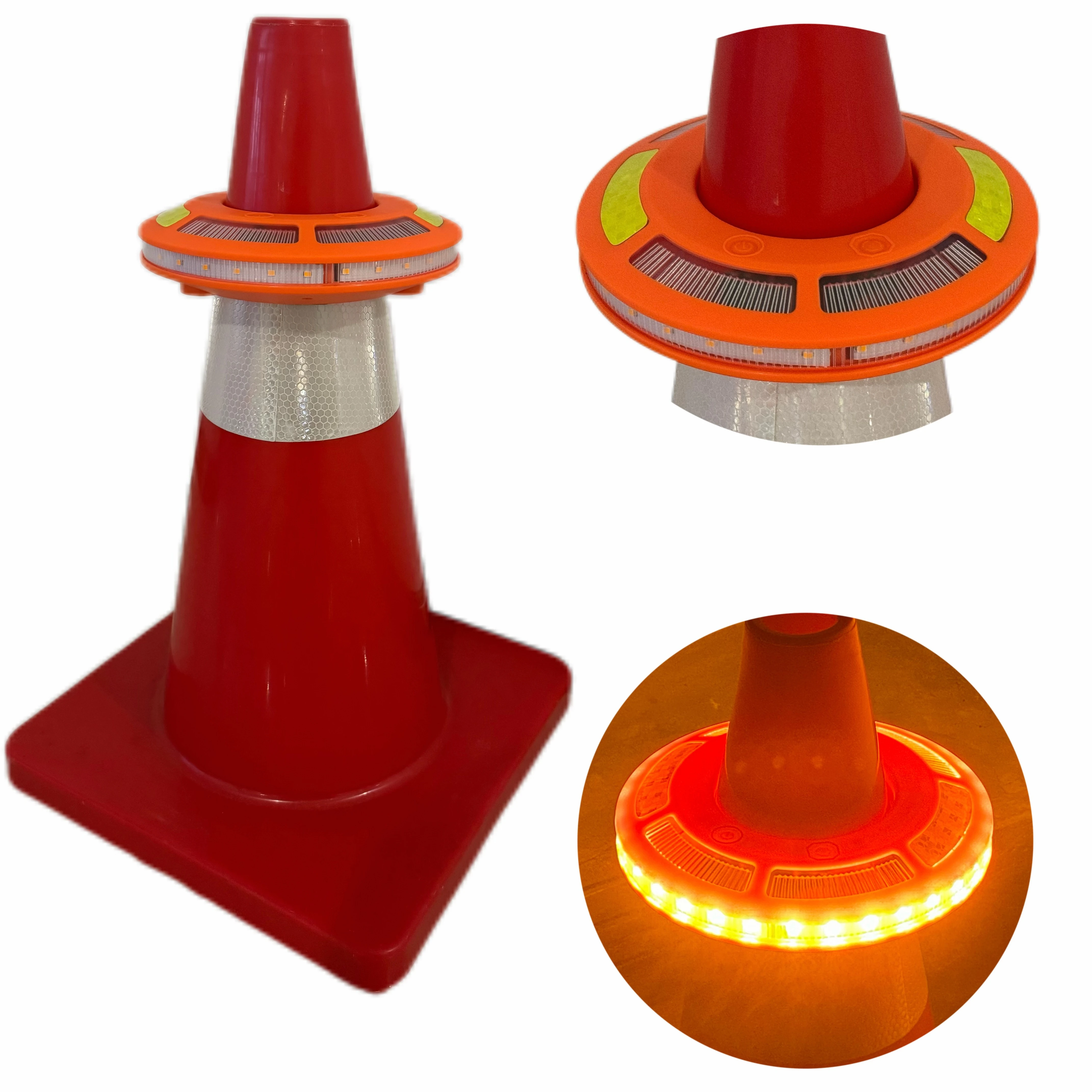 Visibility Portable LED Road Cones Commander Light For Traffic Emergency Rotating Flashing Barricade Flare Beacon Light For Cone