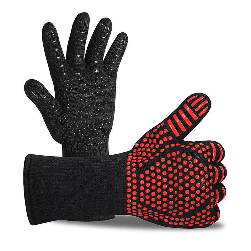Grilling Gloves with Cut Resistant, Durable Fireproof Kitchen Oven Mitts Designed for Cooking, Grill, Frying, Baking, Barbecue
