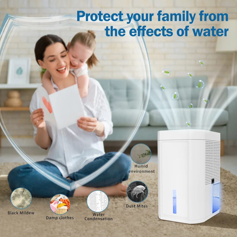 OEM and ODM 1000ml Home Air Mini Portable Small Peltier Dehumidifier Newest Household Mini Dehumidifier with humidity control