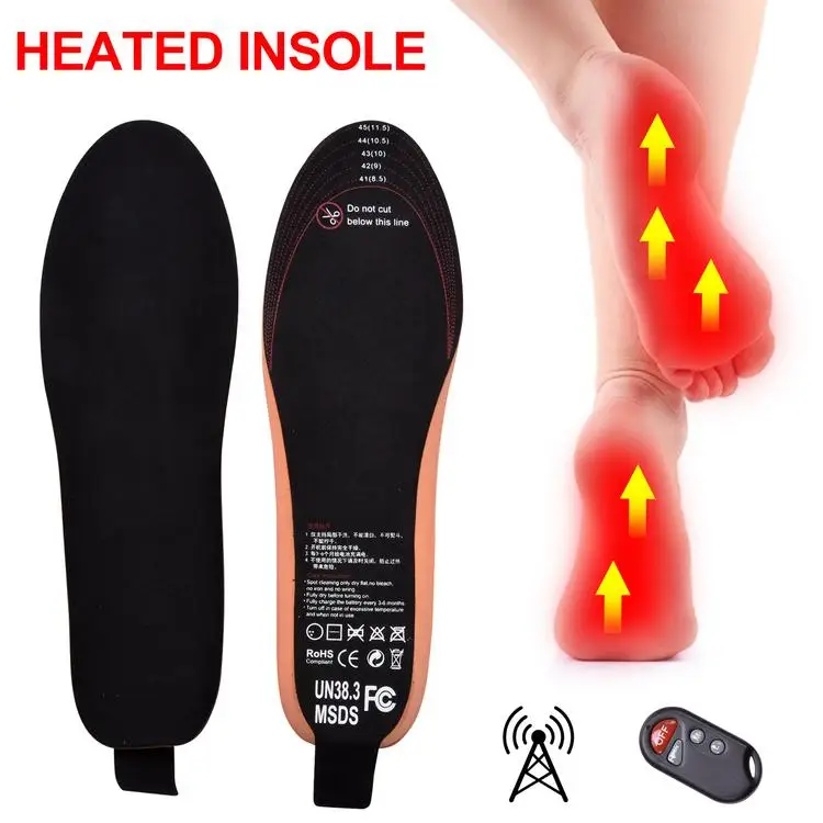 
USB Heated Insoles Winter Feet Warm Smart Remote Control Heating Shoe Mats 