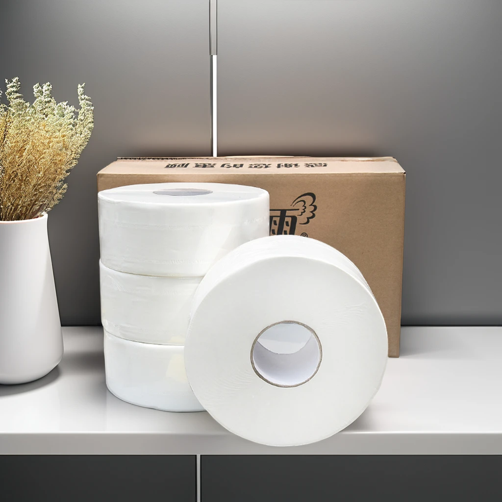 Фабрика OEM белая отбеленная Мягкая натуральная бамбуковая большая рулонная туалетная бумага 2-3 слоя упаковка из мягкой целлюлозы с бесплатным образцом