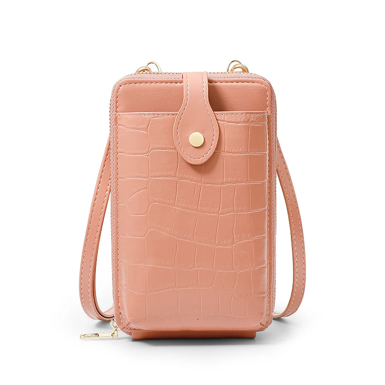 Taomicmic Women PU leather  mobiles Phone bags  Multifunctional  Zipper crossbody bags