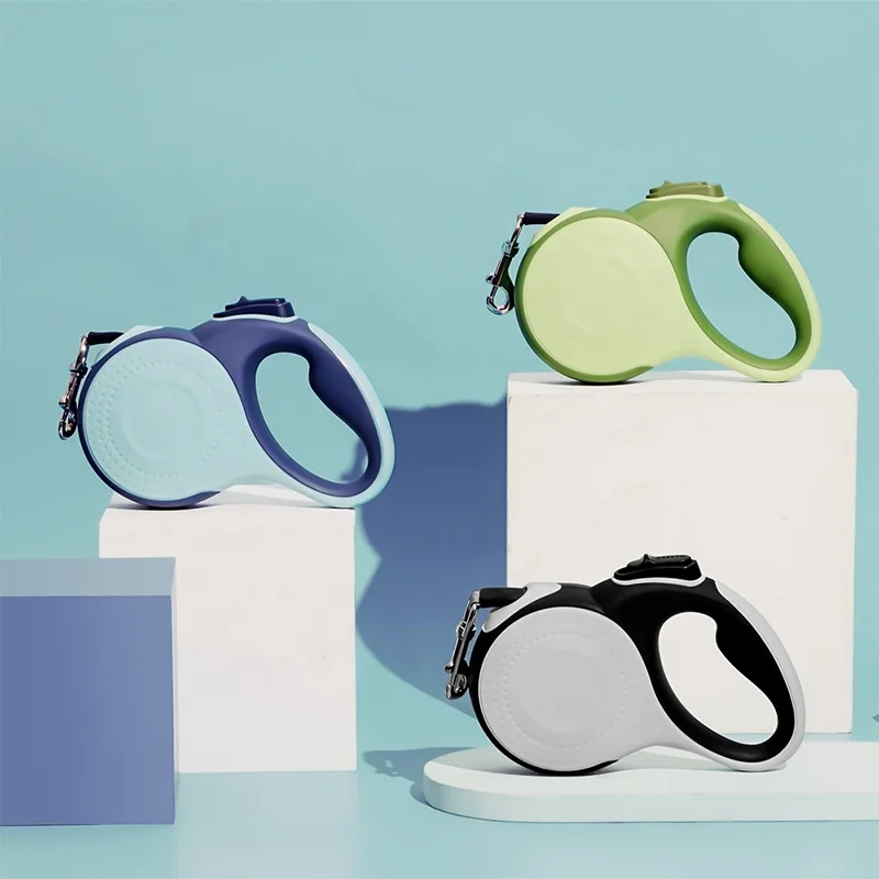 Wholesale Tracking Walking Nylon Rope LED Automatic Retractable Pet Lead Dog Leash With Poop Bag