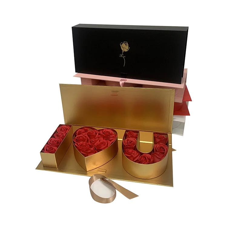 Wholesale  I Love You  Flower gift  Box  mother days flower gift chocolate box