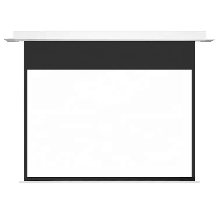 custom size 4K UHD aluminum motorized projector screen recessed in ceiling projection screen