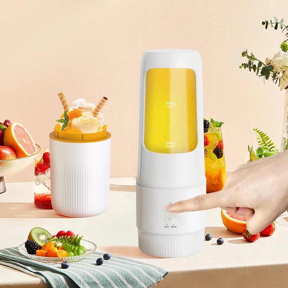 Double Head Design for Exquisite Juicing & Slow Stirring Blender for Shakes and Smoothies with Ice-Cream Machine Function