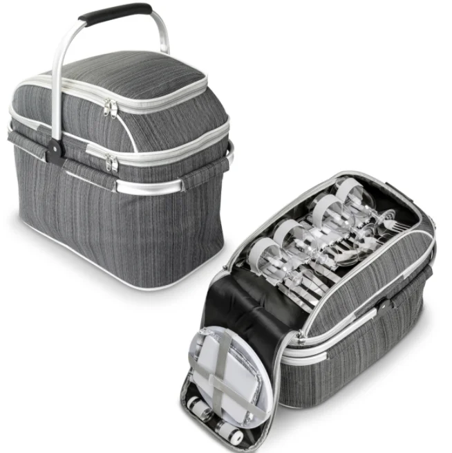 New custom high quality 4 persons set picnic cooler basket