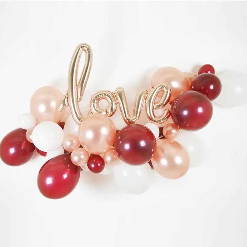 High Quality Party Decoration Balloon Chain Set Gem Powder Pink And Gold Balloons Birthday
