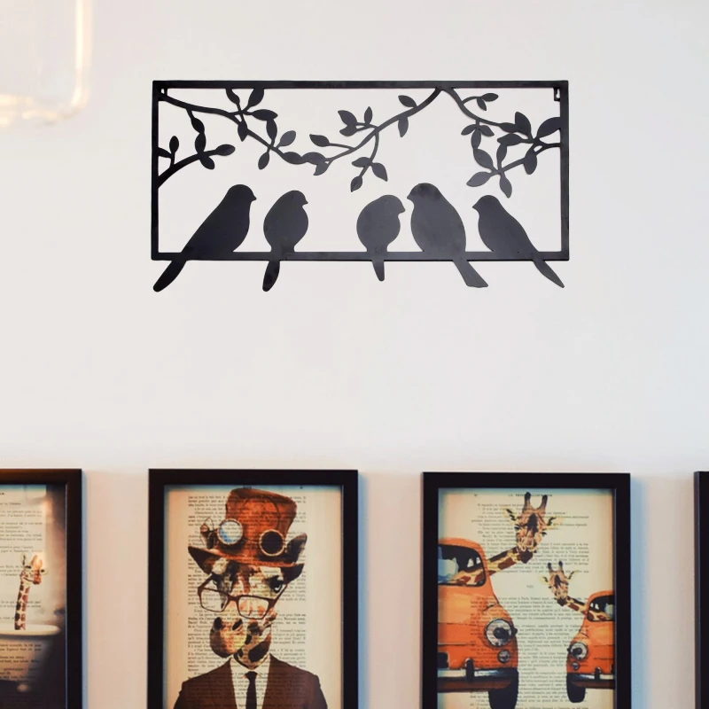 
Bird Silhouette Wall Art - Metal Perched Birds Home Decor 