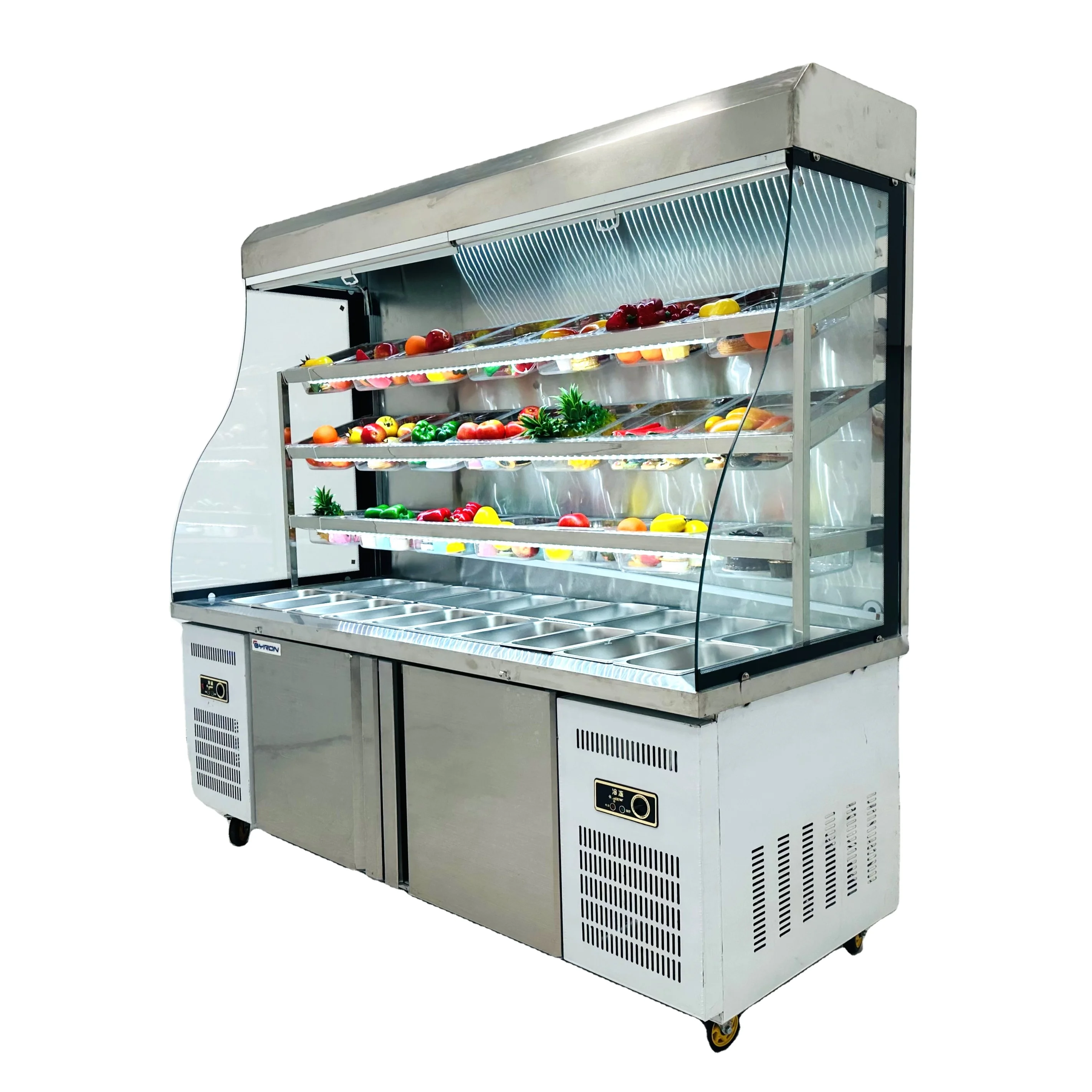 MaLaTang freezer upright chiller fridge glass door refrigerator fruit and vegetable refrigerator for restaurant hotpot