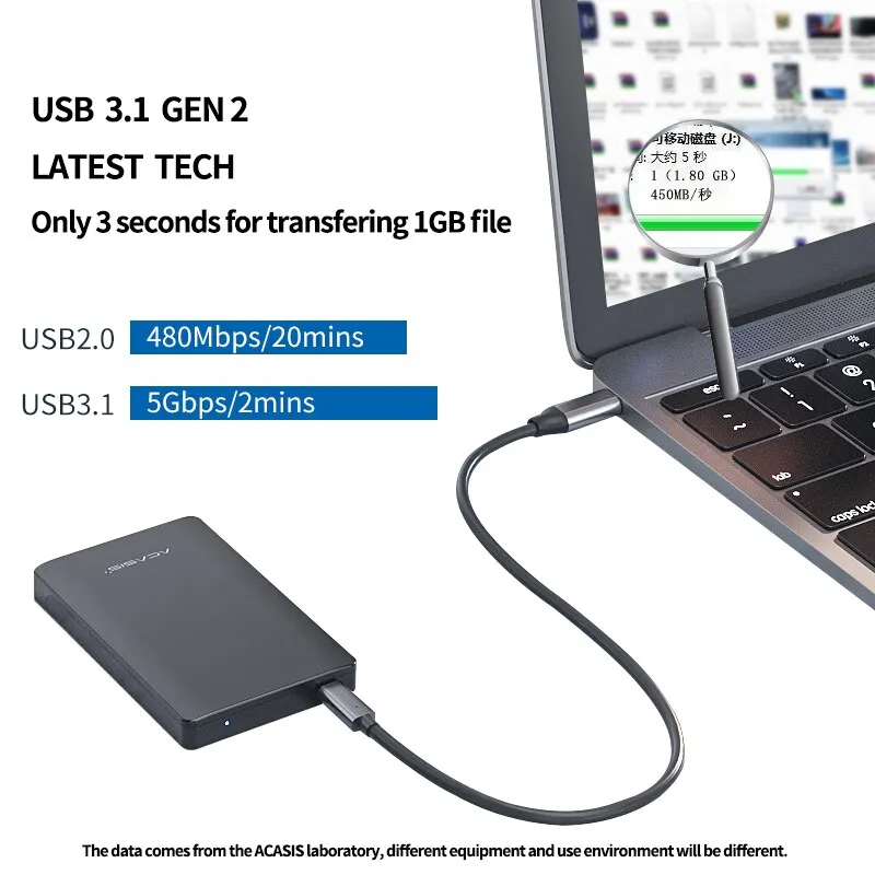 High Quality Type C USB C Hard Drive Enclosure 2.5' USB 3.0 Type C to SATA External Hard Drive Disk Case