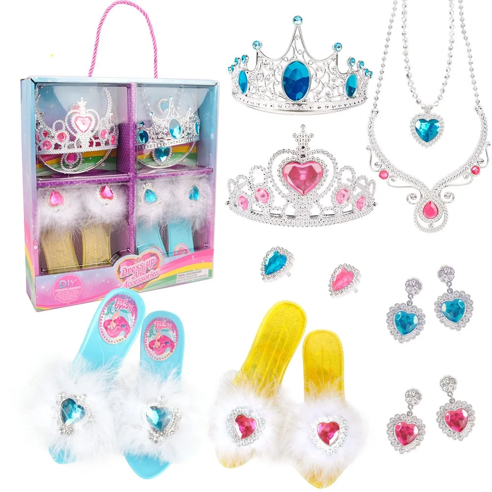 Lovely Girl Princess Peach Costume Cosplay Dress up Play House Carnival Party Costume Plastic Kids Gift Kids Makeup Girls 20 Set