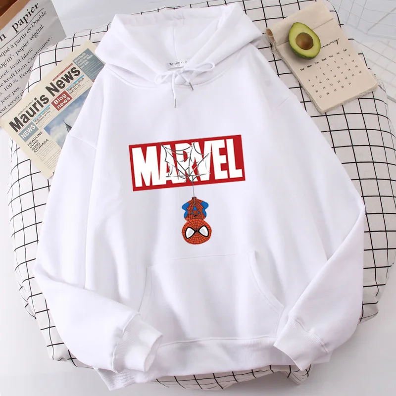 Wholesale Avenger Marvel Spiderman Harajuku Style Cartoon Print Men Pullover Hoodies