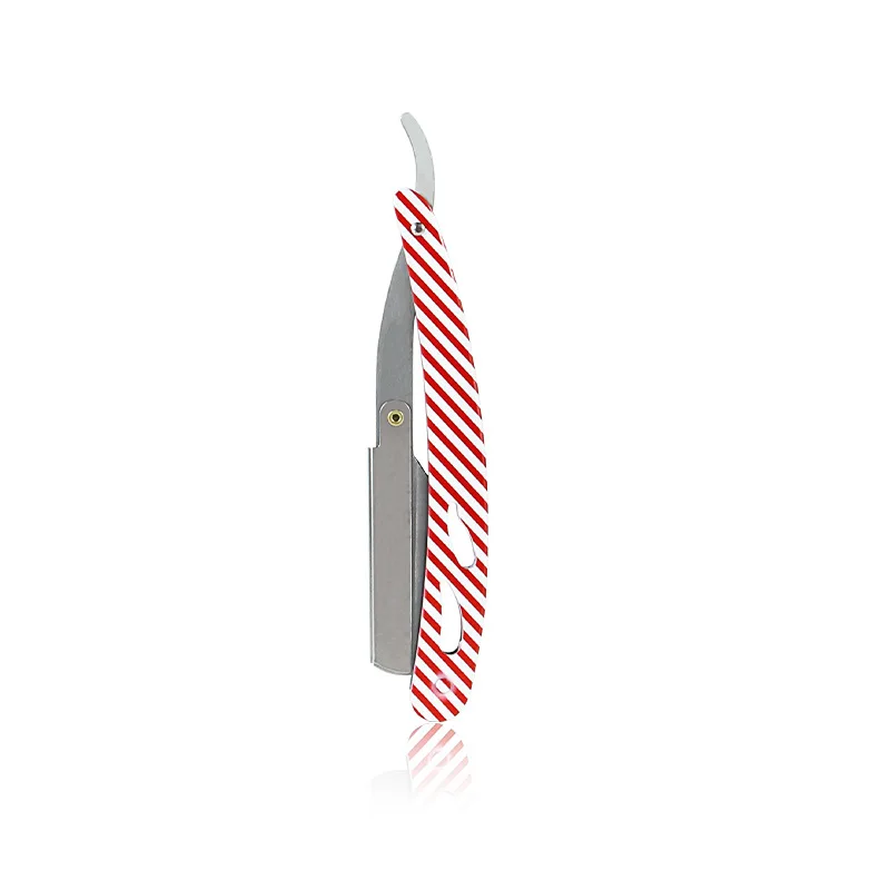 wholesale Supplies Old-Style Beard Cutting Folding Knife Shaving Razor  Holder Straight Stripe Razor Mens Caring Barber Razor