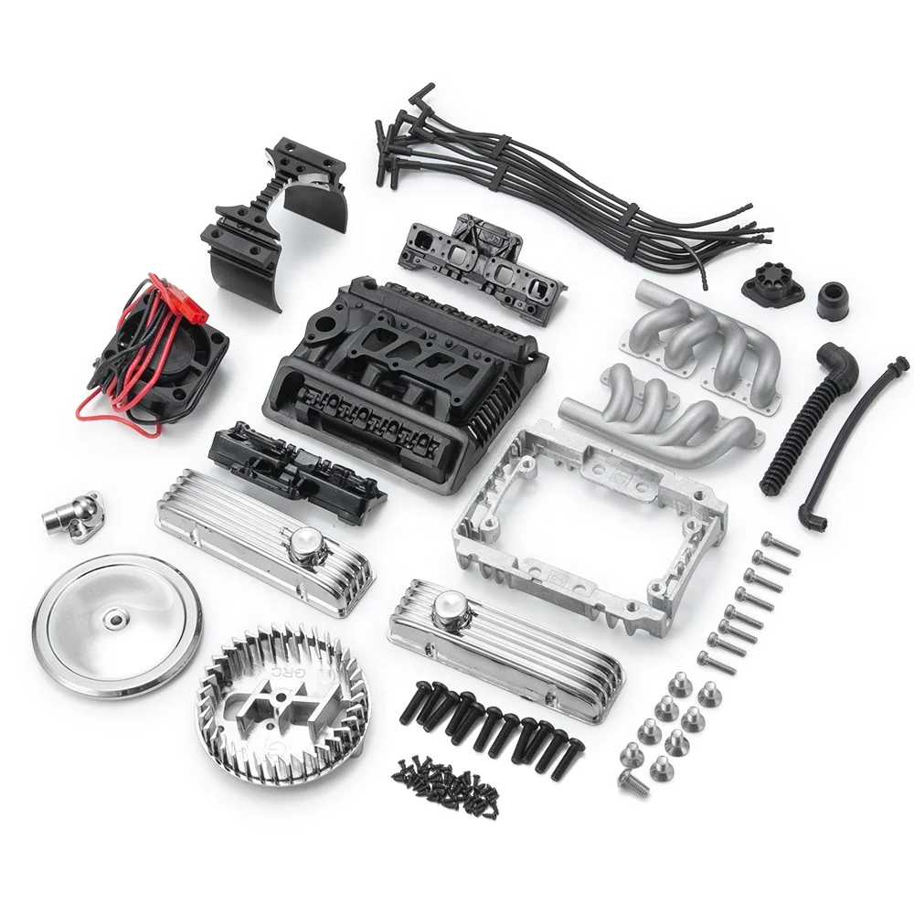 Классический V8 F82 вентилятор двигатель искусственный радиатор для TRX4 SCX10 D90 VS4 1/10 RC Гусеничный автомобиль Радиоуправляемый автомобиль Запчасти Аксессуары
