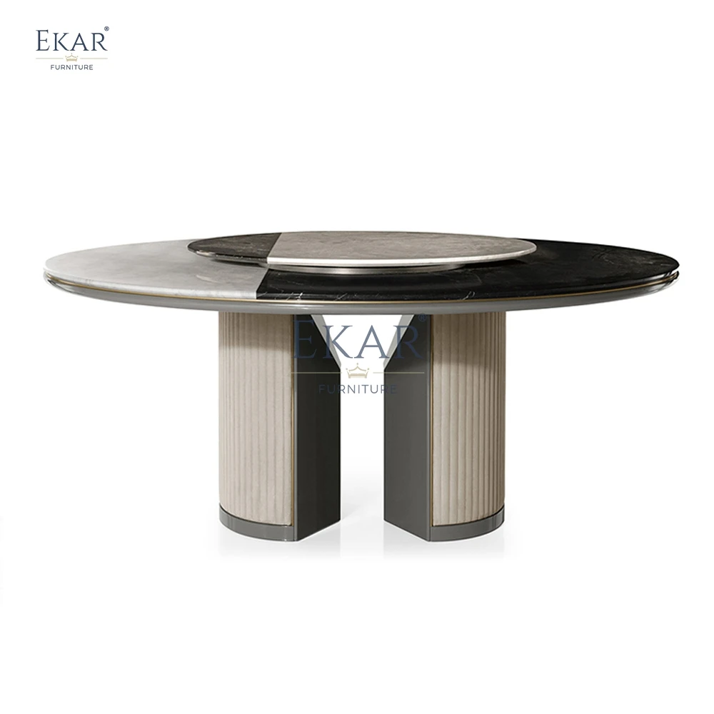 Picasso Modern Furniture Dining Table with Marble Top Genuine Leather Bean Bag for Living Room Villa Bedroom & School Use