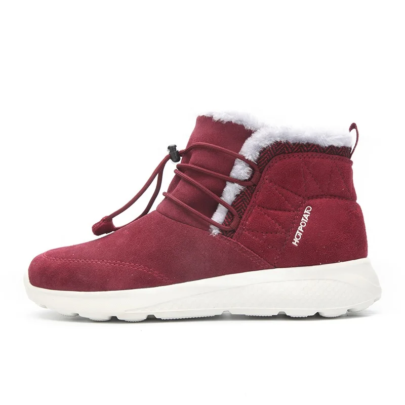 trendy suede winter boots lightweight IP sole fur snow boots for women