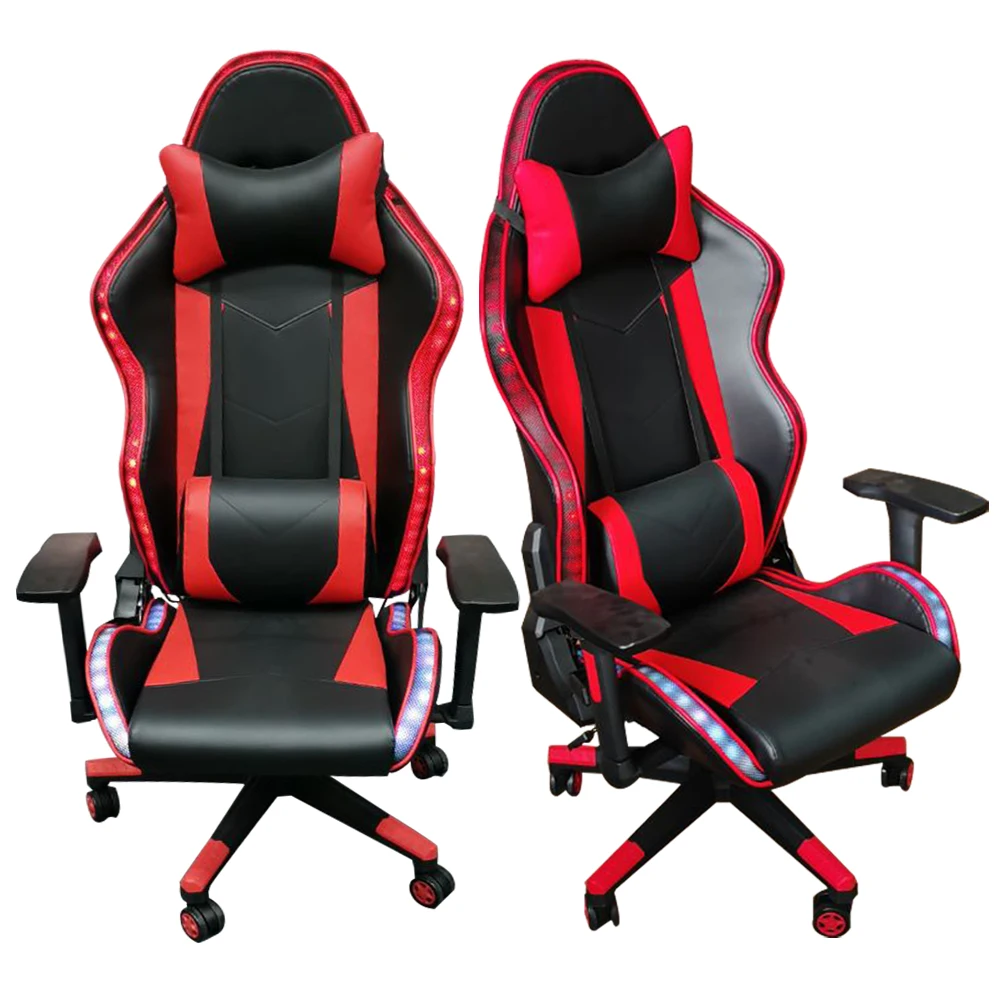 Подгонянный Голубой свет sillas gamer led rgb Премиум ПК игровое кресло с подставкой для