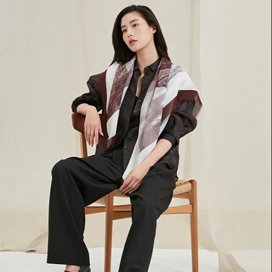 Custom 100*100cm Digital Printing 100% Silk Scarf Custom Ladies Women Designer Inspired