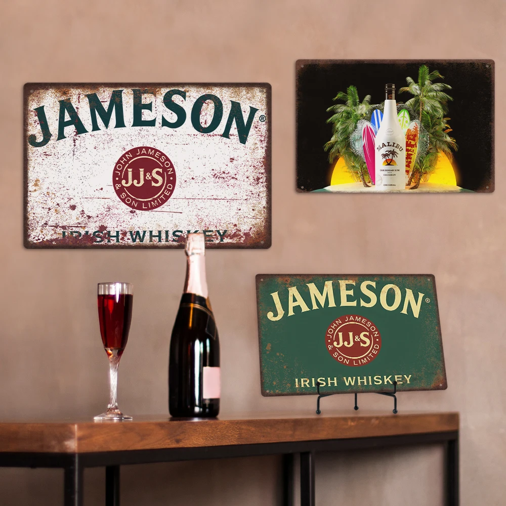 Putuo Decor Vintage Beer Barrel Tin Sign Retro Metal Wall Art for Brewery Atmosphere Metal Poster