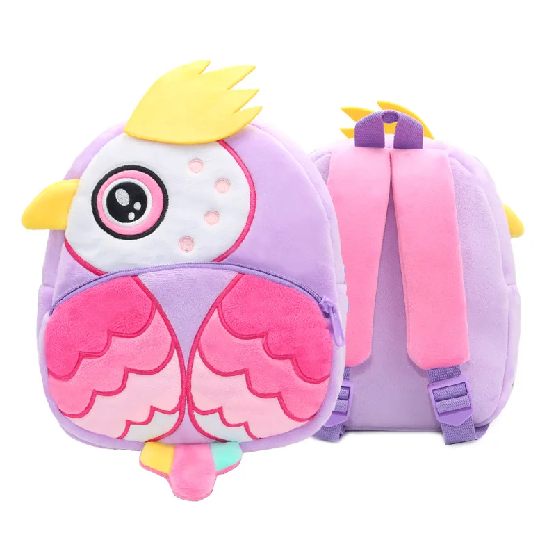 3D Cartoon Plush Children Kindergarten Schoolbags Popular Animal School Kids Backpack Bags